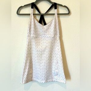 Lululemon Athletica White Polka Dot Tank Top